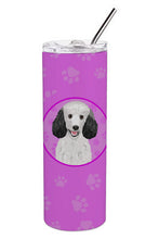 Load image into Gallery viewer, Poodle Standard Silver Stainless Steel 20 oz Skinny Tumbler
