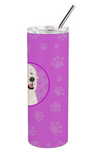 Load image into Gallery viewer, Poodle Standard White Stainless Steel 20 oz Skinny Tumbler