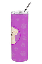 Load image into Gallery viewer, Poodle Toy Cream Stainless Steel 20 oz Skinny Tumbler
