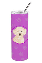 Load image into Gallery viewer, Poodle Toy Cream Stainless Steel 20 oz Skinny Tumbler