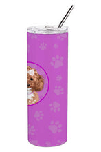 Load image into Gallery viewer, Poodle Toy Red Stainless Steel 20 oz Skinny Tumbler