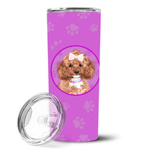 Load image into Gallery viewer, Poodle Toy Red Stainless Steel 20 oz Skinny Tumbler