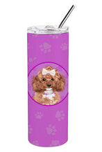 Load image into Gallery viewer, Poodle Toy Red Stainless Steel 20 oz Skinny Tumbler