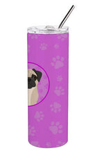 Load image into Gallery viewer, Pug Fawn #3 Stainless Steel 20 oz Skinny Tumbler