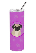 Load image into Gallery viewer, Pug Fawn #3 Stainless Steel 20 oz Skinny Tumbler
