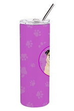 Load image into Gallery viewer, Pug Fawn #5 Stainless Steel 20 oz Skinny Tumbler
