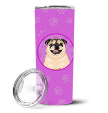 Load image into Gallery viewer, Pug Fawn #5 Stainless Steel 20 oz Skinny Tumbler