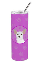 Load image into Gallery viewer, Schnauzer White #2 Stainless Steel 20 oz Skinny Tumbler