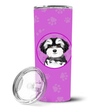 Load image into Gallery viewer, Shih-Tzu Black and White #2 Stainless Steel 20 oz Skinny Tumbler