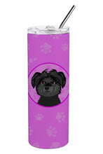 Load image into Gallery viewer, Shih-Tzu Black Stainless Steel 20 oz Skinny Tumbler