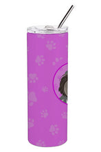 Load image into Gallery viewer, Shih-Tzu Silver and White Stainless Steel 20 oz Skinny Tumbler