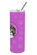 Load image into Gallery viewer, Shih-Tzu Silver and White Stainless Steel 20 oz Skinny Tumbler