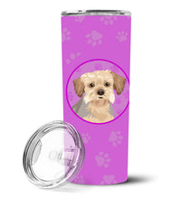 Load image into Gallery viewer, Yorkie Blue and Tan #1 Stainless Steel 20 oz Skinny Tumbler