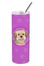 Load image into Gallery viewer, Yorkie Blue and Tan #1 Stainless Steel 20 oz Skinny Tumbler