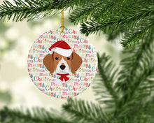 Load image into Gallery viewer, Beagle Merry Christmas Ceramic Ornament