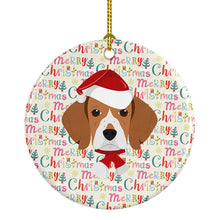 Load image into Gallery viewer, Beagle Merry Christmas Ceramic Ornament