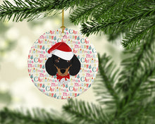 Load image into Gallery viewer, Dachshund Merry Christmas Ceramic Ornament