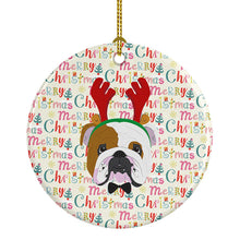 Load image into Gallery viewer, English Bulldog Merry Christmas Ceramic Ornament