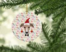 Load image into Gallery viewer, Greyhound Merry Christmas Ceramic Ornament