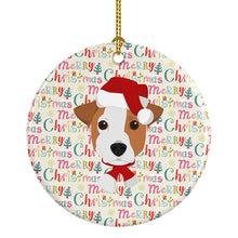Load image into Gallery viewer, Jack Russell Terrier Merry Christmas Ceramic Ornament