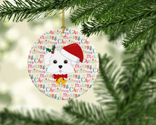Load image into Gallery viewer, Maltese Merry Christmas Ceramic Ornament