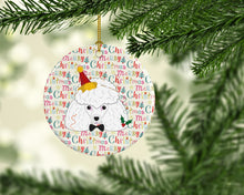Load image into Gallery viewer, Poodle Merry Christmas Ceramic Ornament