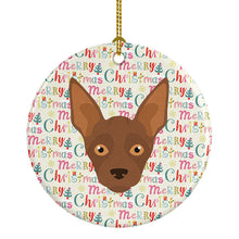 Load image into Gallery viewer, Abyssinian Sand Terrier Merry Christmas Ceramic Ornament