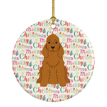 Load image into Gallery viewer, Merry Christmas Cocker Spaniel Red Ceramic Ornament