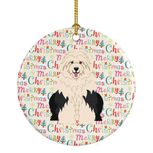 Load image into Gallery viewer, Merry Christmas Old English Sheepdog Ceramic Ornament