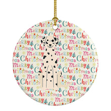 Load image into Gallery viewer, Merry Christmas Dalmatian Ceramic Ornament