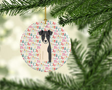 Load image into Gallery viewer, Merry Christmas Smooth Fox Terrier Ceramic Ornament