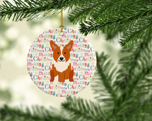 Load image into Gallery viewer, Merry Christmas Corgi Ceramic Ornament