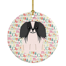 Load image into Gallery viewer, Merry Christmas Pekingese Black White Ceramic Ornament