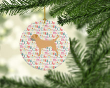 Load image into Gallery viewer, Border Terrier Merry Christmas Ceramic Ornament