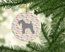 Load image into Gallery viewer, Kerry Blue Terrier Merry Christmas Ceramic Ornament