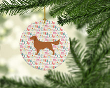 Load image into Gallery viewer, Golden Retriever Merry Christmas Ceramic Ornament