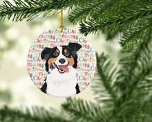 Load image into Gallery viewer, Australian Shepherd Black Tricolor #2 Christmas Ceramic Ornament