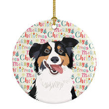 Load image into Gallery viewer, Australian Shepherd Black Tricolor #2 Christmas Ceramic Ornament