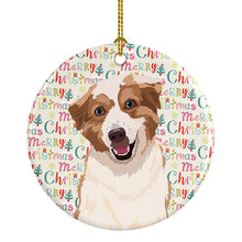 Load image into Gallery viewer, Australian Shepherd Red and White #1 Christmas Ceramic Ornament