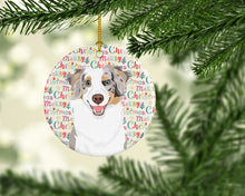 Load image into Gallery viewer, Australian Shepherd Red Merle Tricolor #1 Christmas Ceramic Ornament