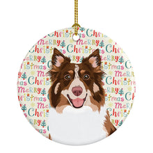 Load image into Gallery viewer, Australian Shepherd Red Tricolor #2 Christmas Ceramic Ornament