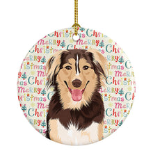 Load image into Gallery viewer, Australian Shepherd Red Tricolor #3 Christmas Ceramic Ornament