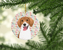 Load image into Gallery viewer, Beagle Red and White Red Ticked #2 Christmas Ceramic Ornament