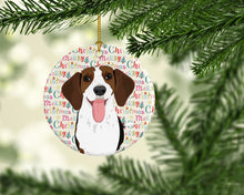 Load image into Gallery viewer, Beagle Tricolor Red Ticked #3 Christmas Ceramic Ornament