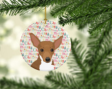 Load image into Gallery viewer, Chihuahua Chocolate and White #1 Christmas Ceramic Ornament
