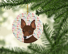 Load image into Gallery viewer, Chihuahua Chocolate and White #2 Christmas Ceramic Ornament
