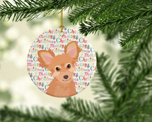 Load image into Gallery viewer, Chihuahua Fawn Christmas Ceramic Ornament