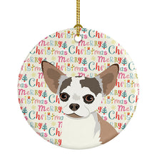 Load image into Gallery viewer, Chihuahua Merle Christmas Ceramic Ornament
