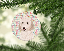 Load image into Gallery viewer, Doodle Cream #1 Christmas Ceramic Ornament