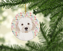 Load image into Gallery viewer, Doodle Cream #4 Christmas Ceramic Ornament